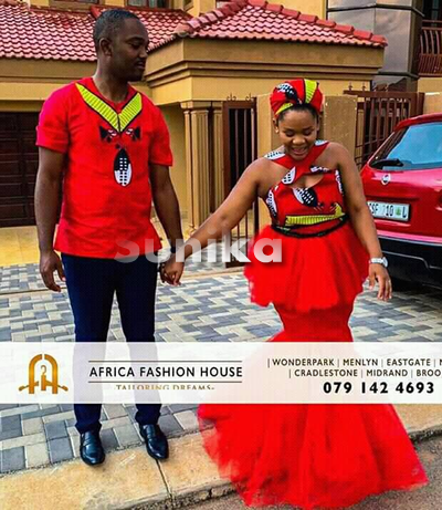 Swazi attire for couples by African Fashion House