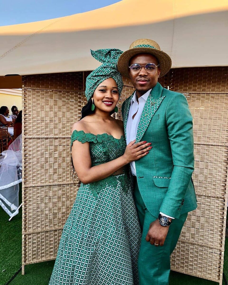 Green Shweshwe Wedding Dress