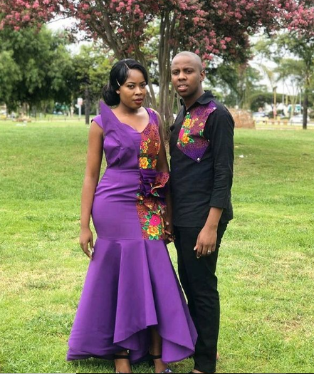 Matching Tsonga Attire for couples Purple 2022