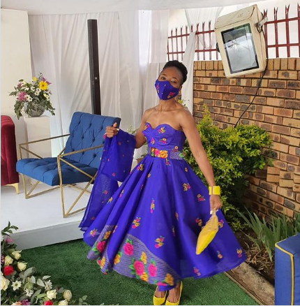 Flared Purple Boob Tube Tsonga Traditional Dress