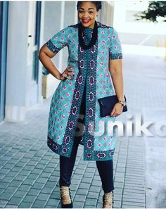 Beautiful African Print Dress with Front Crack