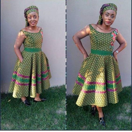 Green Shweshwe Dresses - Sunika Magazine