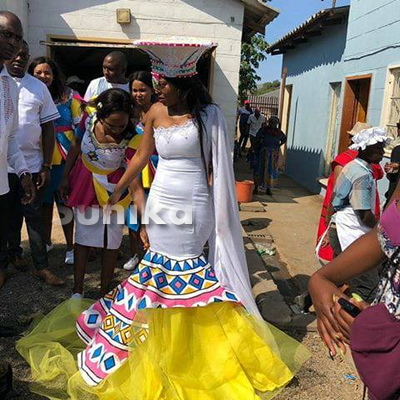 Beautiful Ndebele Wedding Dress Fancy Fishtail
