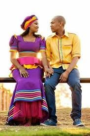 Beautiful Sepedi Couple in Matching Traditional Attire
