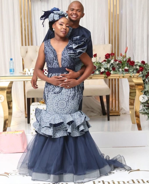 Beautiful Shweshwe Wedding Dress By Lebo Mositsa