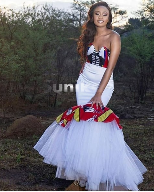 Beautiful Swazi Traditional Wedding Dress With Tulle