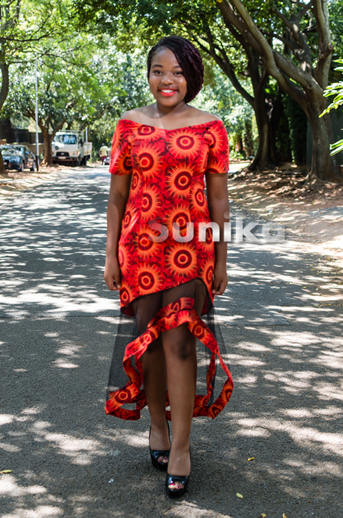 Black and Orange Shweshwe Dress