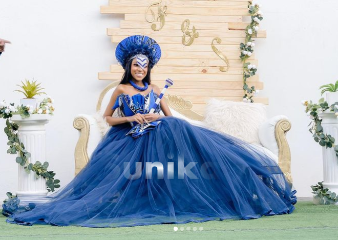 Blue Swazi Wedding Dress