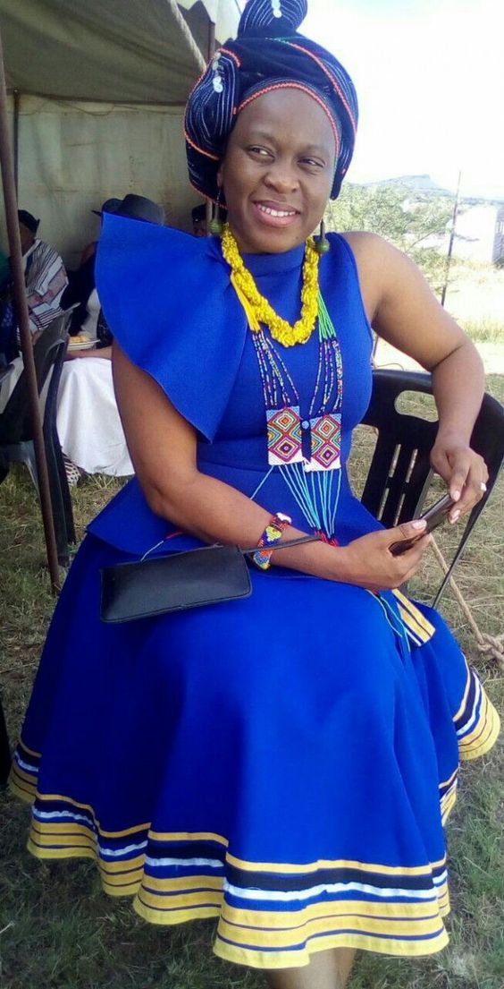 Blue Xhosa Dress for Makoti 2021