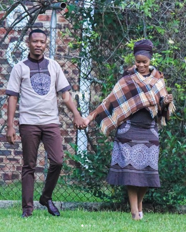 Brown Sotho Traditional Attire for Couples 