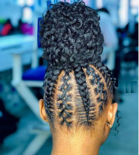 african braid updo hairstyles