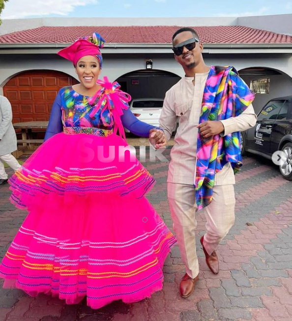 Colourfu SePedi Attire for couples