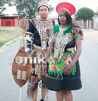 Couple In Their Zulu Traditional Wedding Attire