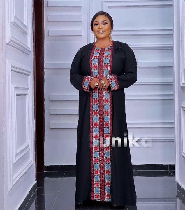 Flared Black Plus Size African Dress