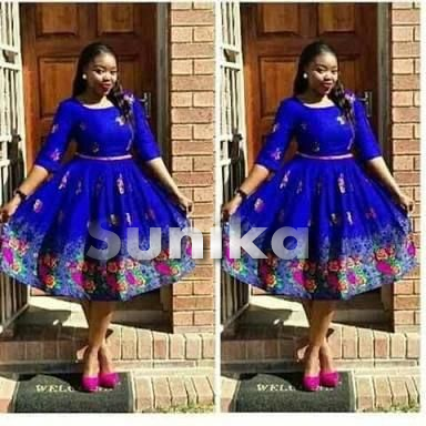 Floral Tsonga Dress with Matching Pink Shoes