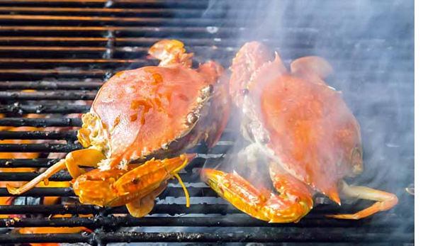 Grilled bbq crabs