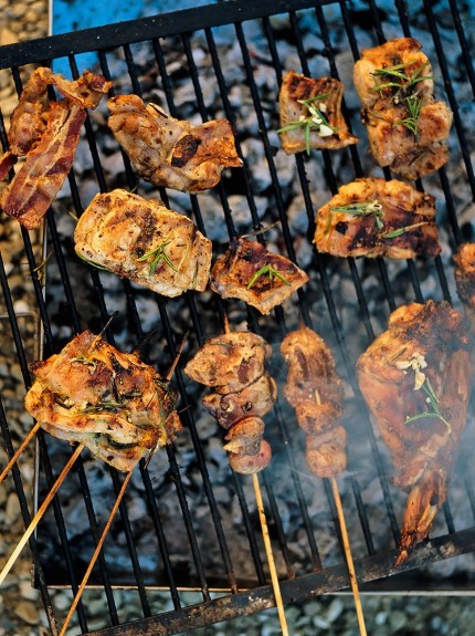 Grilled Marinated rabbit meat