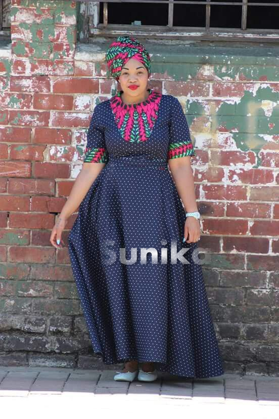 Makoti African Print Dress with Matching Doek