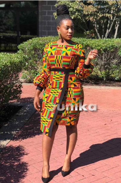 Ndebele Dress with bell sleeves