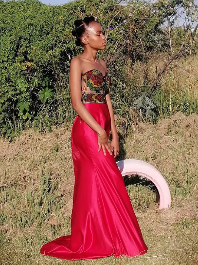 Beaded Ndebele Traditional Wedding Dress Red