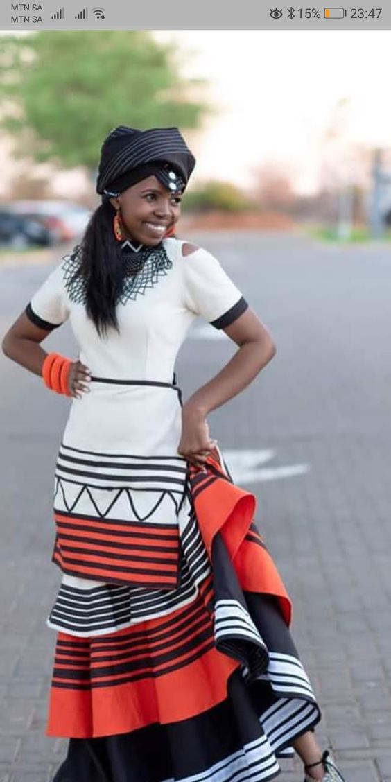 Orange and Black Xhosa Dress