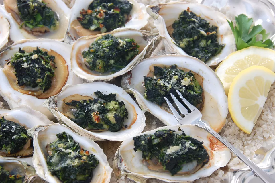 Oysters and greens