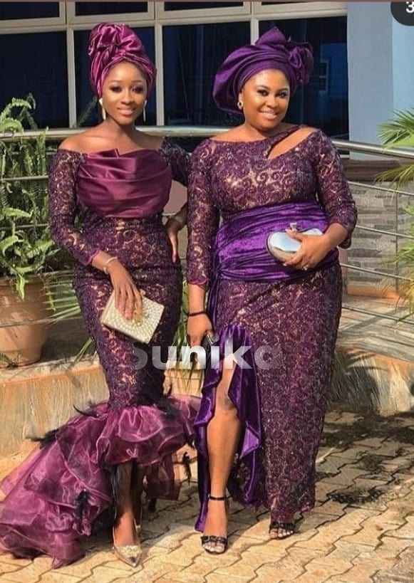 Purple Nigerian Lace Dress Designs