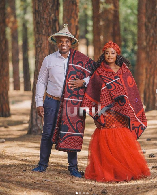 Red Matching Sotho Attire for couples