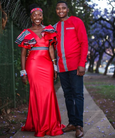 Red Venda Attire for couples 2022