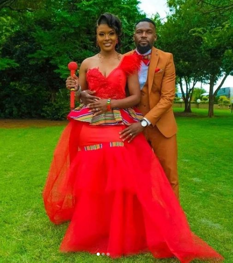 Red and Beige Venda Attire for couples 2022