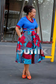 Red and Blue African Print Dress