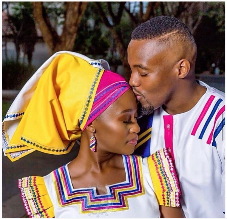 Sepedi Traditional Matching Couples Attire