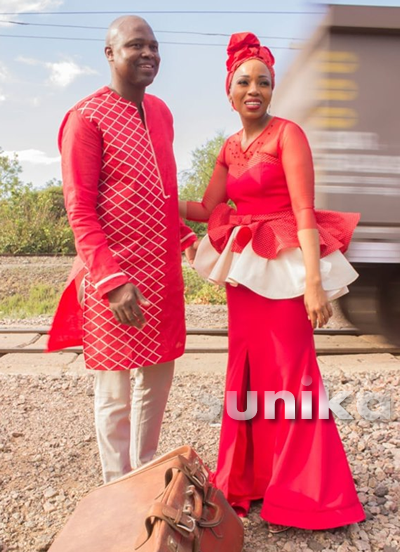 Shweshwe Traditional Wedding Attire for couples by broken Storm