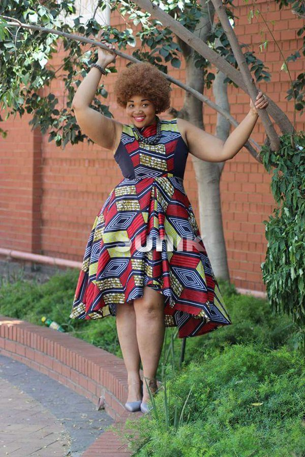 Sleeveless African Print Plus Size Dress