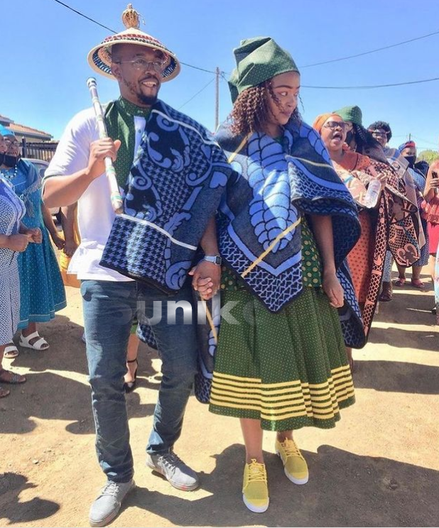 Sotho Traditional Attire Green and Yellow