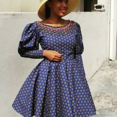 Sotho Traditional Dress with matching hat