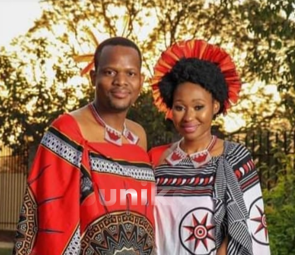 Swazi Attire for couples red crown