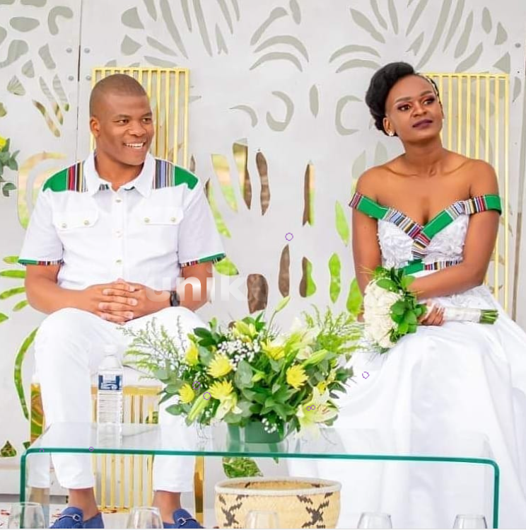 Green and White Matching Venda Attire for Couples