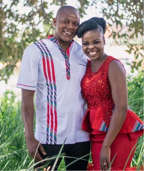 Venda Attire for couples beaded red dress 2022