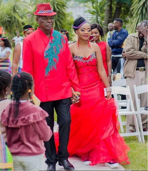 Venda Attire for Couples Red Turquoise and Tulle Dress 2022