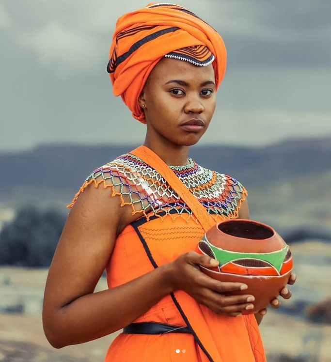 Orange Xhosa Traditional Dresses
