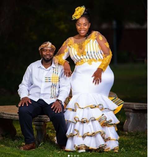Yellow and White Venda Attire for couples 2022