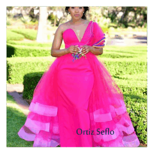 Pink Sepedi Traditional Wedding Dress