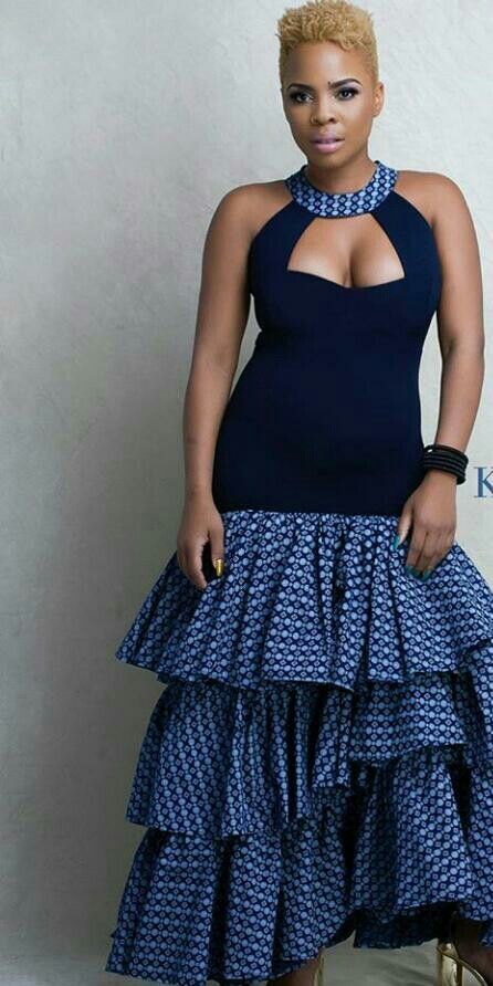 Plus Size Shweshwe Dress on Stretch