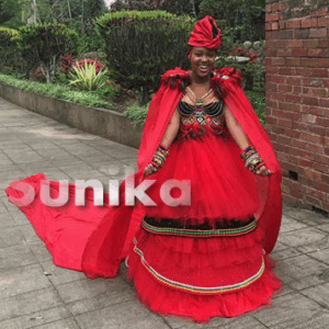 Red Zulu Traditional Wedding Dress