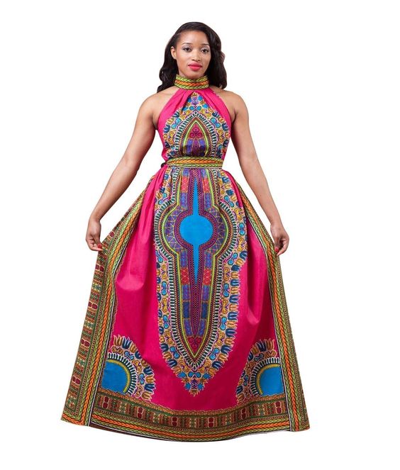 Halterneck Dashiki Dress