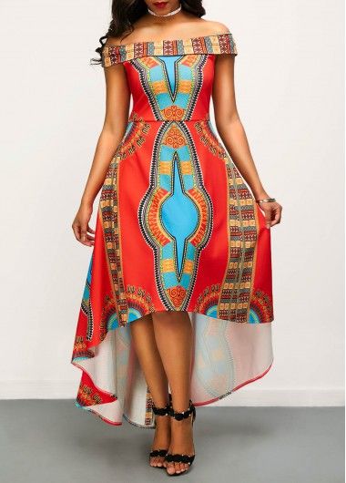 High Low Dashiki Dress