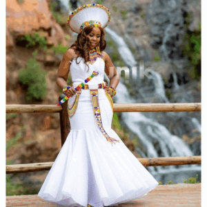 Mermaid Style White Zulu Wedding Dress Mermaid Style White Zulu Wedding Dress