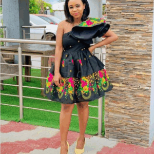 Black 1 arm Tsonga dress