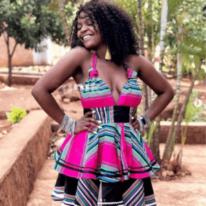 Venda Traditional Attire 2022 Black and Pink Venda Dress